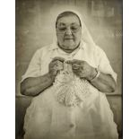 20th century Continental School, Lace making Nun, silver gelatin print photograph, unknown