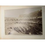 A photo album of Rome, circa 1900, 36 albumen prints, flush mounted, depicting architectural