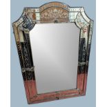 A large Venetian wall mirror, H.147cm W.102cm