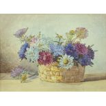 J.R.Wale, still life study of flowers, watercolour, signed lower left, H.33cm W.43cm