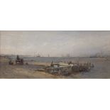 Henry George Hine R.I. (British, 1811-1895), Gravesend from the Old Wharf, Milton, watercolour,