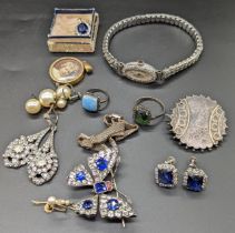 A collection of costume jewellery, some silver