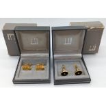 2 pairs of Dunhill gold plated cufflinks