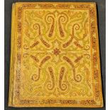 A large 19th century Indian Kashmiri lacquered book binding, 36.5cm x 30cm