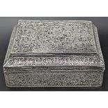 A 19th century Indian karimnagar silver filigree box, L.11cm