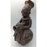 Equestrian Figure Terracotta Vessel, of a King riding a Horse, Mangbetu People, Congo, 19th century,