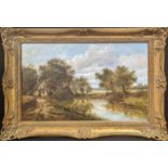 In the manner of Patrick Nasmyth, a countryside landscape scene, oil on canvas, bearing signature to