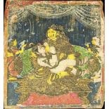 An 18th or 19th century South Indian, possibly Tanjore, painting of baby Krishna, H.34cm W.28cm
