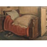 Simon Simon-Auguste (French, 1909-1987), still life bedroom scene, oil on board, signed lower