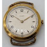 A Rolex gents wristwatch, 18ct gold plated, possibly a WWI military trench watch, 15 jewel