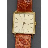 Patek Philippe 18ct gold gents wristwatch, square shaped dial, ref.3420, circa 1960s, 18ct gold case