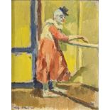 Clifford Hall (British, 1904-1973), Clown, 1939, oil on panel, signed lower left and dated 39,