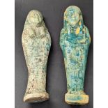 Two glazed Egyptian shabtis, L.10cm