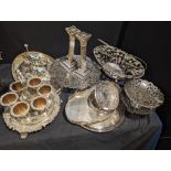 A large collection of silver plated tableware