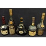 Courvoisier Napoleon, bottled 1970s numbered bottle, Hennessy XO Cognac 1970s, Courvoisier Luxe