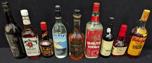 A bottle of Jack Daniels Gentleman Jack 1980's, together with 8 other bottles of spirits