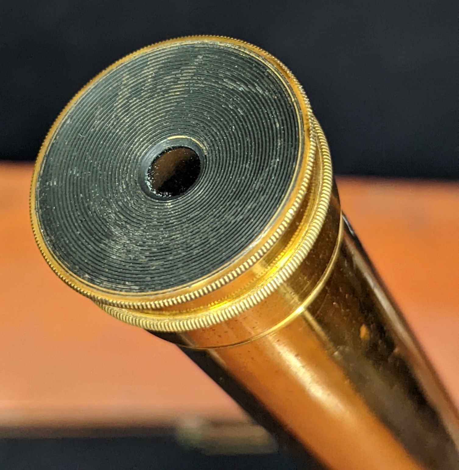 A Whyte Thompson & Co. of Glasgow brass telescope with box, together with a large tripod and a - Image 4 of 5