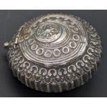 An Indian silver betel nut case, D.7cm