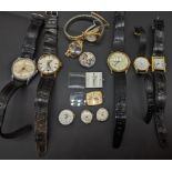 A collection of vintage watches and movements, to include Longines, Baume & Mercier etc.