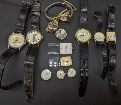 A collection of vintage watches and movements, to include Longines, Baume & Mercier etc.