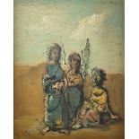 Leon Zak (Lev Vasil'evich Zak) (Russian/French, 1892-1980), Three Figures in a Desert, oil on canvas