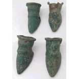 A set of ancient Roman bronze hoofs, probably legs of a vase/bowl