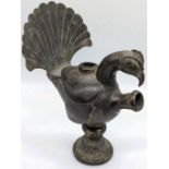 A 18th century Mughal Indian bird shaped huqqa base, H.16cm