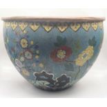 A 19th century Chinese cloisonne enamel gild jardiniere, H.20.5cm D.29cm