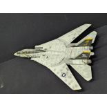 A large made model of an F-14 Tomcat U.S. fighter jet