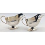 A pair of early 20th century silver sauceboats, hallmarked Sheffield, 1926, maker Fenton Brothers
