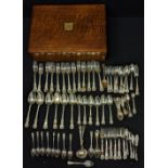 A large quantity of Georgian silver cutlery, mostly George III London hallmarked, total silver