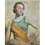 Veronica Burleigh (1909-1999), Portrait of a Lady, oil on canvas, signed to verso, H.45cm W.35cm