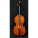 A Stringers of London full size cello instrument, interior label for Stringers of Edinburgh and