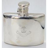 A Victorian silver hip flask, hallmarked London, 1866, maker JMM, 90g, H.11cm