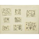 Alan Davie (1920-2014), 8 Individual Studies, pen on paper, various size, frame size H.18cm W.