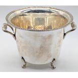 A 20th century Italian silver Ice bucket, twin handles, raised on four paw feet, marks to base,