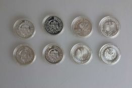 BRD, 8 Silber Gedenkmünzen
