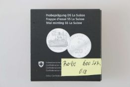 Schweiz, Silbermünze 20 Franken 2018, Probeprägung