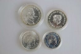 Monaco, 4 Silbermünzen.