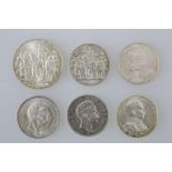 Preußen, 6 Silbermünzen Kaiserreich