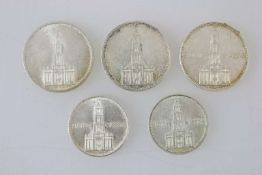 Drittes Reich, 5 Silbermünzen