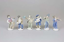 Musikergruppe, 6  Porzellanfiguren