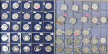 Schweiz, Sammlung von 50 Silber Gedenkmünzen