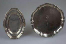 Zwei Wilkens Silbertabletts