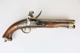 Steinschloßpistole, wohl England um 1850