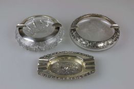 3 Aschenbecher mit Silbermontur