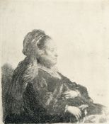 Rembrandt Harmensz. van Rijn – Rembrandts Mutter mit orientalischem Haarschmuck