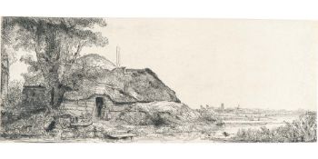 Rembrandt Harmensz. van Rijn – Die Landschaft mit der Hütte bei dem großen Baum