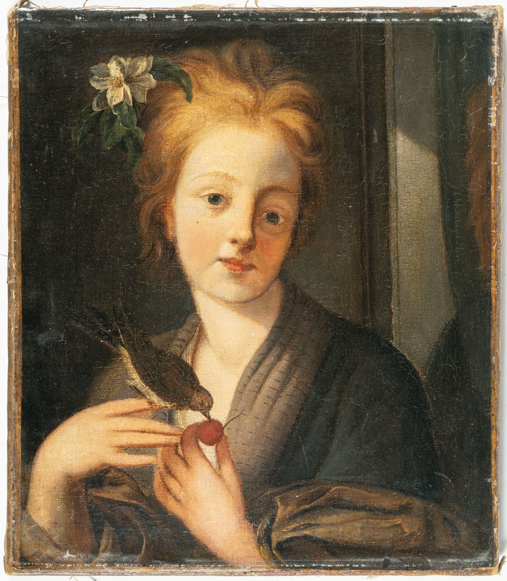 Deutsch – Girl feeding cherries to a bird - Image 2 of 3
