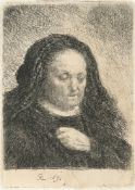 Rembrandt Harmensz. van Rijn – Rembrandts Mutter, mit der Hand auf der Brust